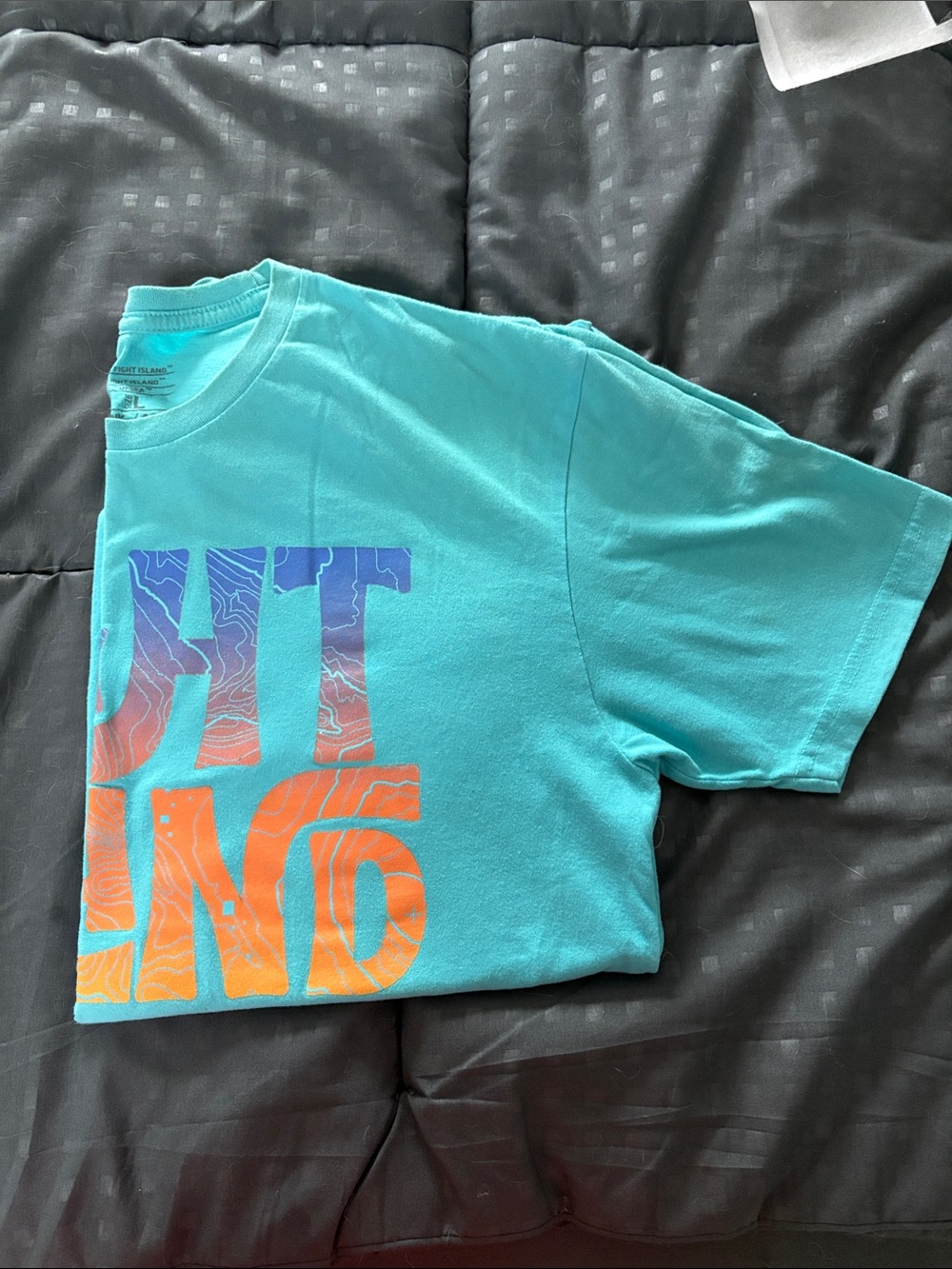UFC Teal Graphic Tee with Blue and Orange Print